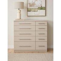 Very Home Prague Graduated 5 + 5 Chest - Oatmeal