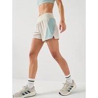 Adidas Womens Running Breezy 4 Inch Shorts - Beige