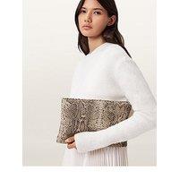 Allsaints Bettina Snake Clutch Bag - White