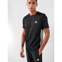 Adidas Mens Training Workout Essentials Base 3-Stripe T-Shirt - Black