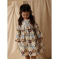Lil Atelier Mini Girls Sibling Long Sleeve Floral Dress - Multi