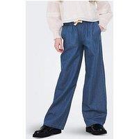 Only Kids Girls Palazzo Denim Trousers - Blue