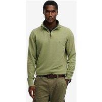 Superdry Classic Essential Henley 1/4 Zip Sweatshirt - Green