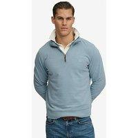 Superdry Classic Essential Henley 1/4 Zip Sweatshirt - Blue