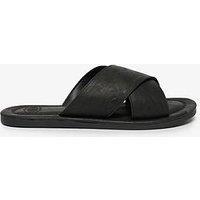 Superdry Vintage Cross Strap Slides - Black