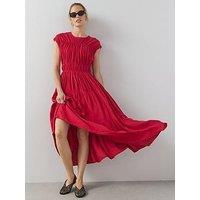 The Very Collection Gathered Detail Cinched Midaxi Dress - Red