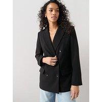 The Very Collection Structured Double Breasted Blazer - Black