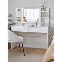 Very Home Layton Gloss Lit Dressing Table With Mirror - White