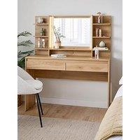 Very Home Lisson Lit Dressing Table With Mirror In New Oak
