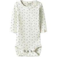 Lil Atelier Baby Girls Long Sleeve Floral Bodysuit - Light Cream