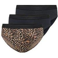 Only Kids Girls 3 Pack Leopard Print Briefs