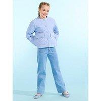 Only Kids Girls Quilted Jacket - Light Blue