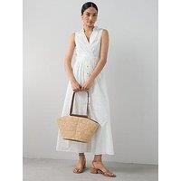 The Very Collection Broderie Sleeveless Tuck Midaxi Dress - White