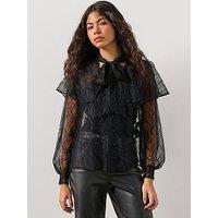 Allsaints Athena Lace Shirt - Black