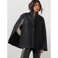 Allsaints Lunis Cape Coat - Black
