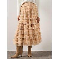 Allsaints Aude Ruffle Skirt - Pink