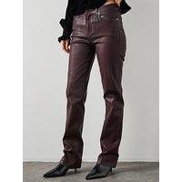 Allsaints Haldan Coated Jean - Burgundy Red