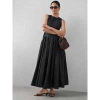 The Very Collection Shirred Panel Racer Volume Hem Midaxi Dress - Brown
