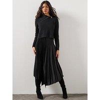 Allsaints Jax Roll Neck Dress - Black