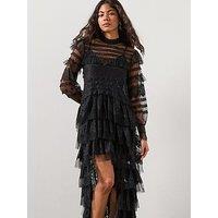 Allsaints Cavarly Tiered Ruffle Maxi Dress - Black