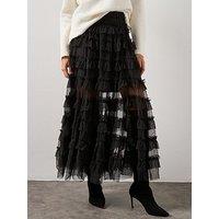 Allsaints Aude Ruffle Skirt - Black