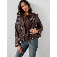 Allsaints College Biker Jacket - Red