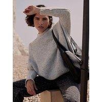 Mint Velvet Zip Detail Funnel Jumper - Grey