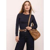 Mint Velvet Navy Layering Crew Neck Top - Blue