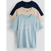 Jack & Jones Junior Boys Grayson 3 Pack Short Sleeve T-Shirts - Multi