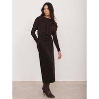 Mint Velvet Chocolate Corduroy Skirt - Brown