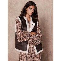 Mint Velvet Bonded Reversible Gilet - Brown