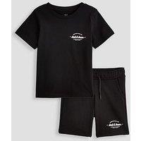 Jack & Jones Mini Younger Boys Brandon Tshirt Shorts Set - Black