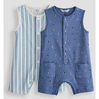 The Very Collection Baby Boy 2 Pack Harbour Jersey Vest Rompersuits