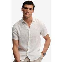 Superdry Riviera Linen Short Sleeve Shirt - White