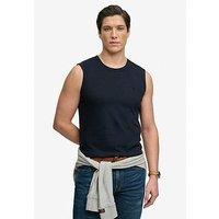 Superdry Classic Cotton Linen Vest - Navy