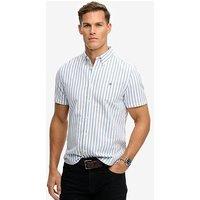 Superdry Preppy Stripe Oxford Short Sleeve Shirt - Blue