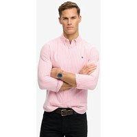 Superdry Preppy Stripe Oxford Long Sleeve Shirt - Pink