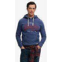 Superdry Vintage Classic Over Head Hoodie - Navy