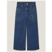 Monsoon Girls Sparkly Heatseal Jeans - Blue