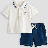 The Very Collection Baby Boy Polo And Short Set - White
