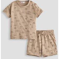 The Very Collection Baby Boy All Over Print Dino T-Shirt Set - Brown