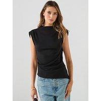 Vero Moda Mille Sleeveless Shoulder Pad Top - Black