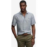 Superdry Riviera Short Sleeve Linen Shirt - Blue