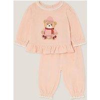 Monsoon Baby Girls Bear Frill Top & Legging Set - Pink