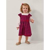 Monsoon Baby Girls Top & Tartan Pinafore Dress Set - Red
