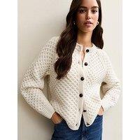New Look Cream Chunky Crew Neck Cardigan