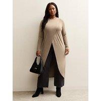 New Look Curves Mink Soft Touch Longline Wrap Top