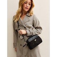 New Look Faux Leather Bee Camera Crossbody Bag - Black