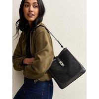 New Look Faux Suede Bucket Bucket Bag - Black