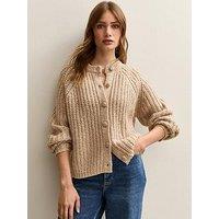 New Look Cream Shimmery Raglan Sleeve Cardigan